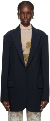 Dries Van Noten Navy Open Front Blazer In 509 Navy