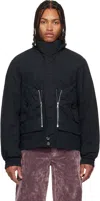Dries Van Noten Navy Overdyed Shell Jacket In Blue