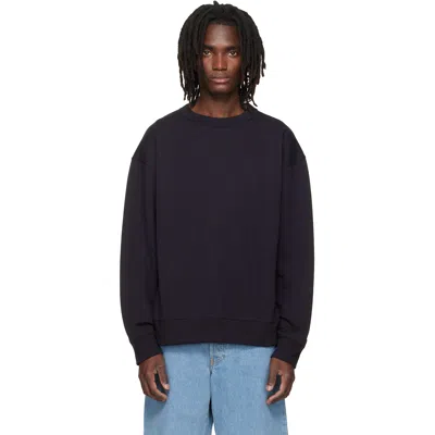 Dries Van Noten Navy Oversized Sweatshirt In Brown