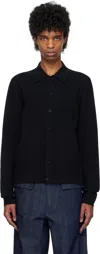 Dries Van Noten Navy Piqué & Jersey Cardigan In 509 Navy