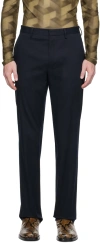 Dries Van Noten Navy Pleat Trousers In 509 Navy