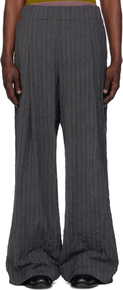 Dries Van Noten Navy Pleated Trousers In 509 Navy