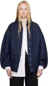 Dries Van Noten Navy Press-stud Denim Jacket In 507 Indigo