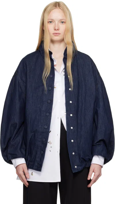 Dries Van Noten Navy Press-stud Denim Jacket In 507 Indigo