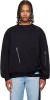 Dries Van Noten Navy Strap Sweatshirt In Blue