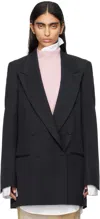 Dries Van Noten Blue Navy Double Breasted Boxy Blazer In 509 Navy