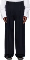 Dries Van Noten Navy Wool Serge Trousers In 509 Navy