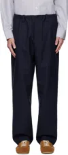 Dries Van Noten Navy Wool Trousers In Blue