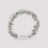 Dries Van Noten Silver Embroidered Necklace In Silver