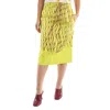 Dries Van Noten Neon Yellow Net Printed Midi Skirt In Yellow