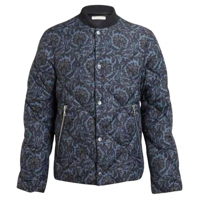 Pre-owned Dries Van Noten New Men's  Blue Paisley Quilted Jacket Fr 50