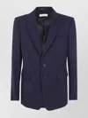 Dries Van Noten Notch Lapel Single Breasted Suit Jacket In Blue