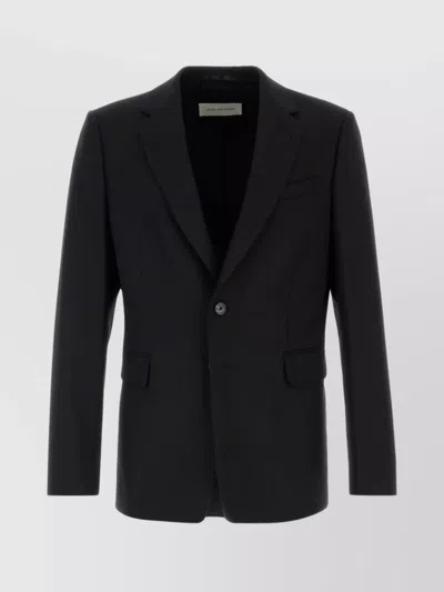 DRIES VAN NOTEN NOTCHED LAPEL WOOL BLAINE TAILORED BLAZER