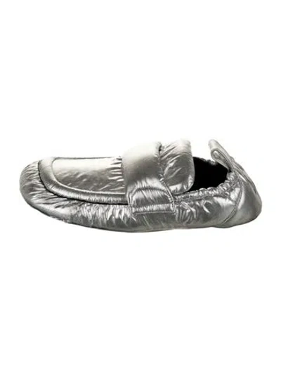 Pre-owned Dries Van Noten Nylon Ballet Flats In Silver