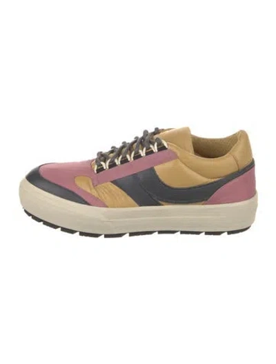Pre-owned Dries Van Noten Nylon Colorblock Pattern Sneakers W/ Tags In Yellow