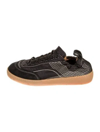 Pre-owned Dries Van Noten Nylon Graphic Print Sneakers In Black