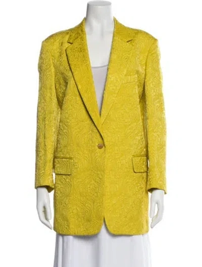 Pre-owned Dries Van Noten Nylon Paisley Print Blazer In Yellow
