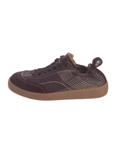 Pre-owned Dries Van Noten Nylon Printed Sneakers In Purple