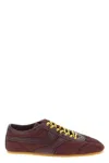 Dries Van Noten Low-top Nylon Running Sneakers With Leather Inserts In Brown