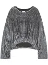 Dries Van Noten Sequined Gathered Blouse In Silber