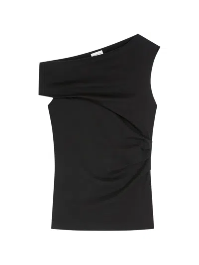 Dries Van Noten Off-shoulder Jersey Top In Black