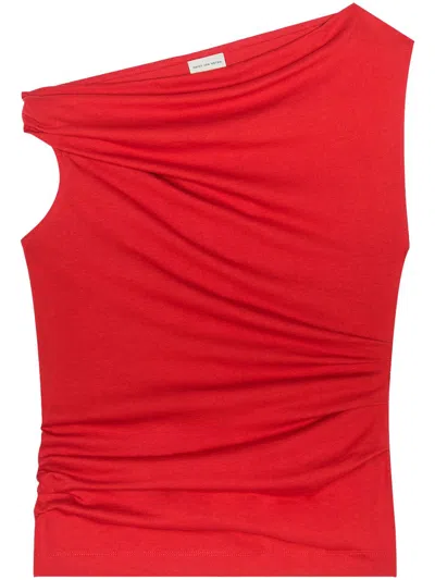 Dries Van Noten Off-shoulder Top In Red