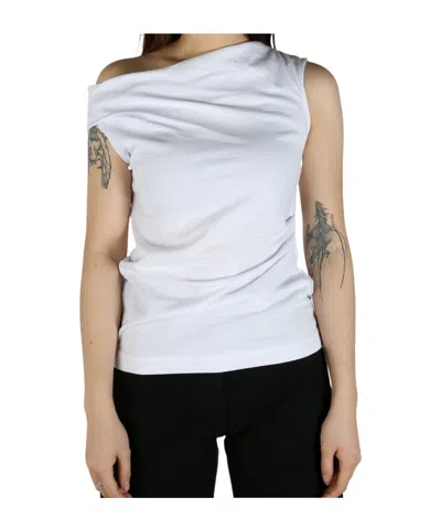 Dries Van Noten Off Shoulder Top In White