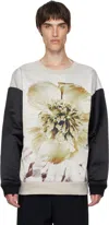 Dries Van Noten Off-white & Black Paneled Sweatshirt In Neutral