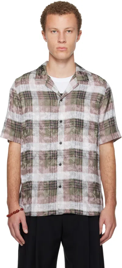 Dries Van Noten Off-white & Pink Boxy Viscose Shirt In Multi