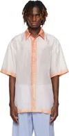 Dries Van Noten Off-white & Pink Silk Shirt In 350 Peach