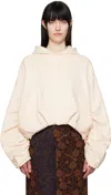 Dries Van Noten Long-sleeved Draped Hoodie In 005 Ecru