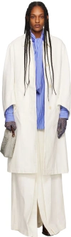 Dries Van Noten Off-white Dropped Shoulder Denim Coat In 8 Off White