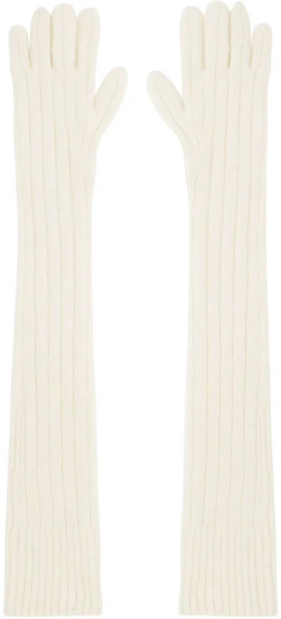 Dries Van Noten Off-white Long Gloves In 5 Ecru