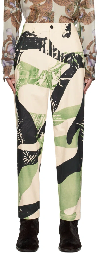 Dries Van Noten Off-white Penwick Trousers In 5 Ecru
