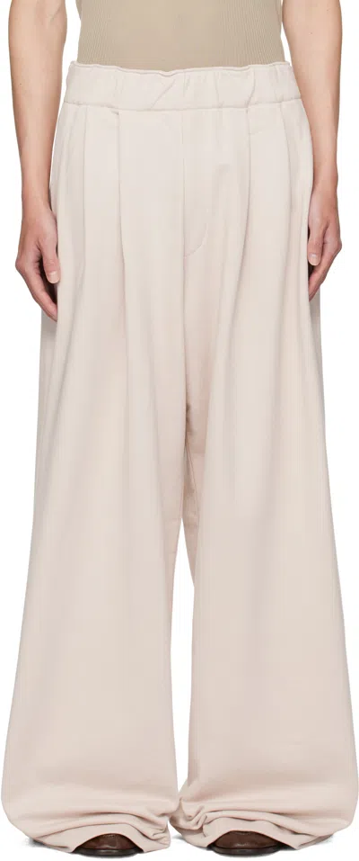 Dries Van Noten Off-white Pleated Sweatpants In Neutral