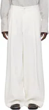 Dries Van Noten Off-white Pleated Sweatpants In 5 Ecru
