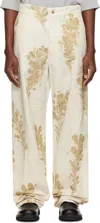Dries Van Noten Off-white Printed Trousers In Dessin E 979