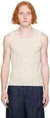 Dries Van Noten Off-white Square Neck Tank Top In 5 Ecru