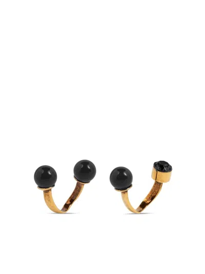 Dries Van Noten Open Rings (set Of Two) In Gold