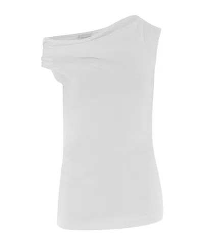 Dries Van Noten Off-shoulder Jersey Top In Gray