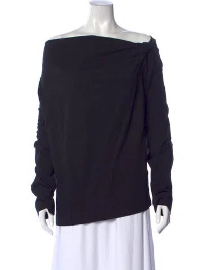 Pre-owned Dries Van Noten Off-the-shoulder Long Sleeve Top In Blue