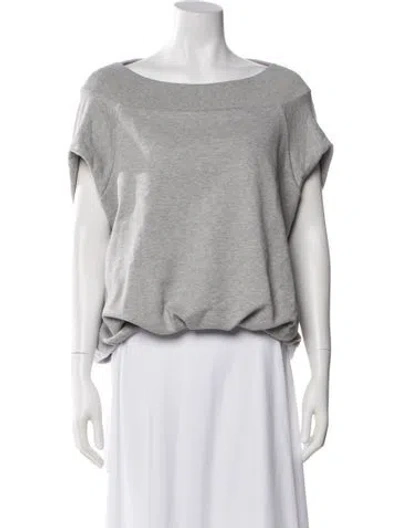 Pre-owned Dries Van Noten Off-the-shoulder Short Sleeve Sweatshirt W/ Tags In Gray