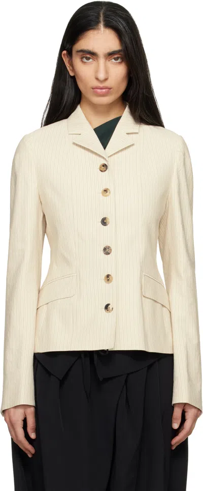 Dries Van Noten Off-white Tight Fitted Blazer