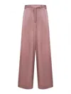 Dries Van Noten Women Old Rose Satin Wide-leg Trousers In Pink