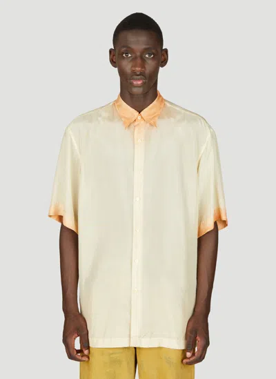 Dries Van Noten Ombre-dyed Silk Shirt In Orange