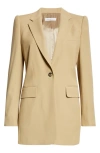 Dries Van Noten One-button Cotton Twill Blazer In Sand 900