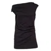Dries Van Noten Black Solid One Shoulder Top In Black