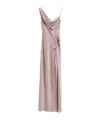 Dries Van Noten Deyon Draped One-shoulder Gown With Ruffle Detail In Nude