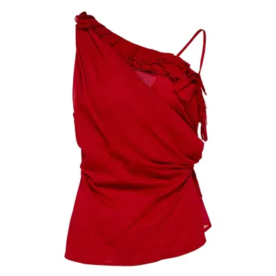 Dries Van Noten One Shoulder Ruffles Top In Multi
