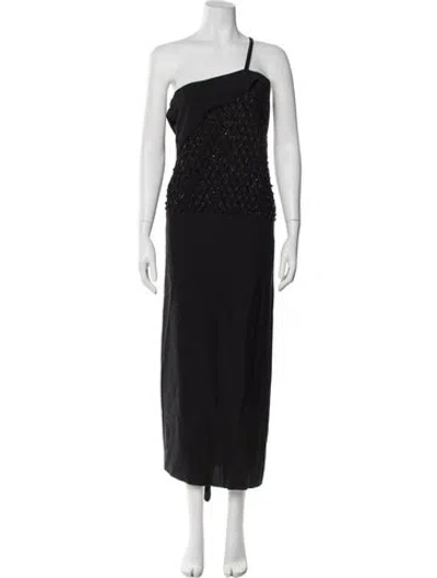 Pre-owned Dries Van Noten One-shoulder Long Dress W/ Tags In Gray